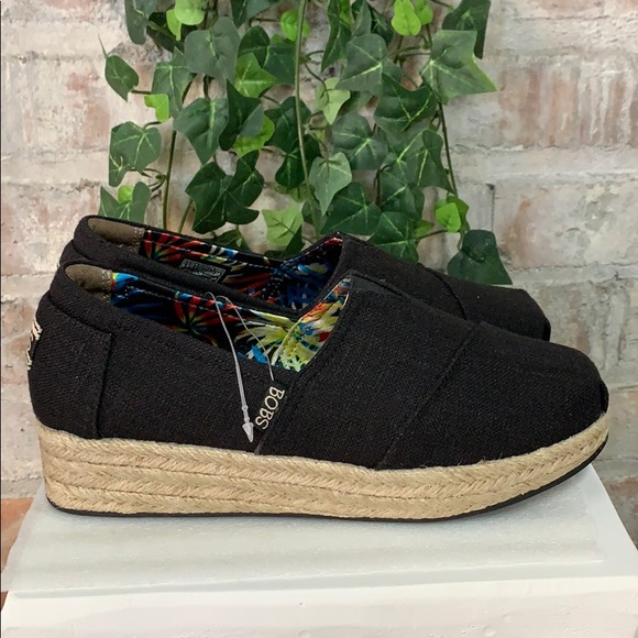 bobs wedge canvas shoe